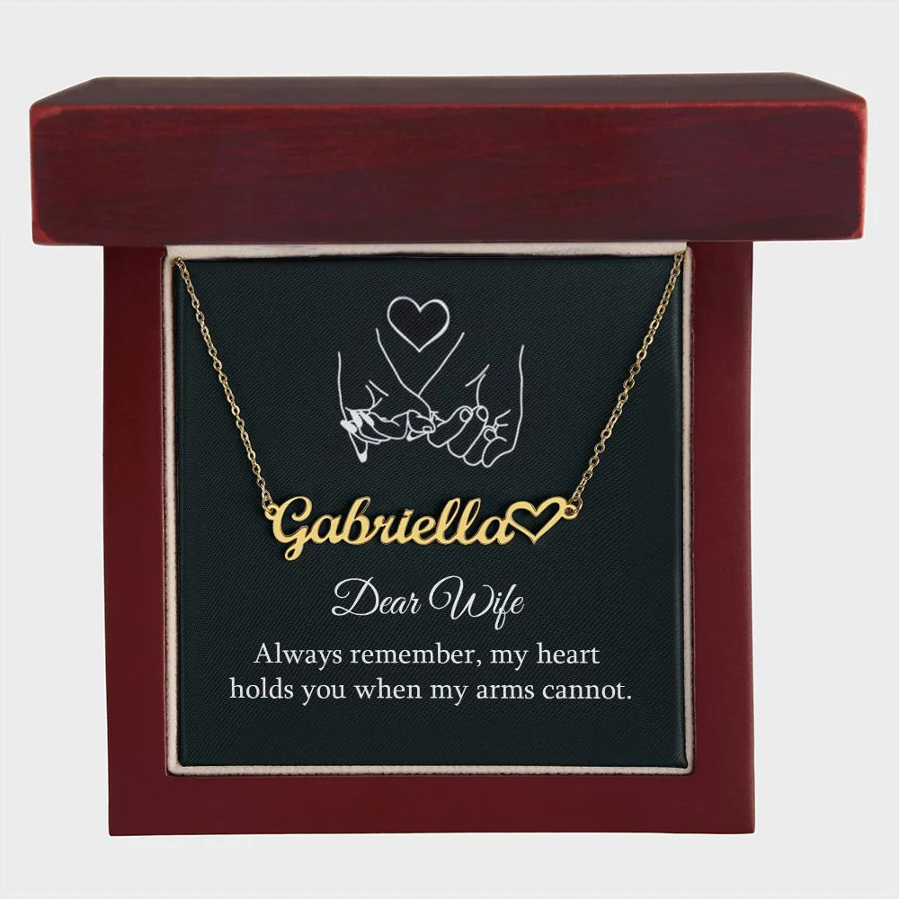 Always Remember Personalized Gold Tone Heart Name Necklace Custom Gift Lux